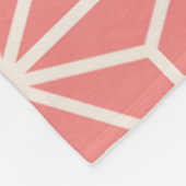 Roze Beige Kubus Hexagon Driehoek Japans Patroon Fleece Deken (Hoek)
