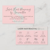 Roze beige laserhaarverwijdering nazorg visitekaartje (Voorkant / Achterkant)