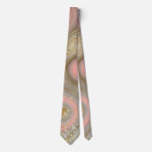 Roze & Beige Marmeren Gouden Glitter Necktie Stropdas (Voorkant)