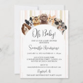 Roze Beige Oh Baby Honden Kaart (Voorkant)