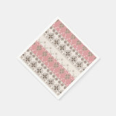 Roze beige ornamenten badhanddoekset servet (Hoek)
