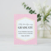 Roze Beige Photo Afstuderen Briefkaart (Staand voorkant)