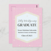 Roze Beige Photo Afstuderen Briefkaart (Voorkant / Achterkant)