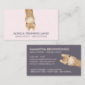 Roze Beige Schattigee Alpaca Visitekaartje (Voorkant / Achterkant)