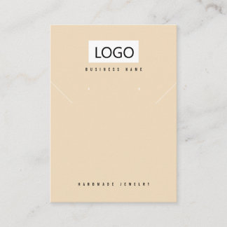 Roze Beige Sieraden Oorbellen Ketting Display Kaar Visitekaartje