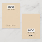 Roze Beige Sieraden Oorbellen Ketting Display Kaar Visitekaartje (Voorkant / Achterkant)