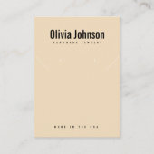 Roze Beige Sieraden Oorbellen Ketting Display Kaar Visitekaartje (Voorkant)
