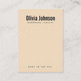 Roze Beige Sieraden Oorbellen Ketting Display Kaar Visitekaartje