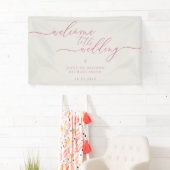 Roze beige Simple Modern Welkom op het huwelijk Spandoek (Insitu)
