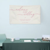 Roze beige Simple Modern Welkom op het huwelijk Spandoek (Beurs)