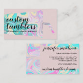 Roze beige Tumbler-reiswerktuig Visitekaartje (Voorkant / Achterkant)