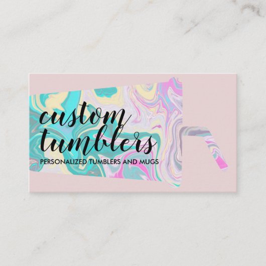 Roze beige Tumbler-reiswerktuig Visitekaartje (Voorkant)