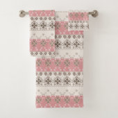 Roze beige versiering bad handdoek (Insitu)