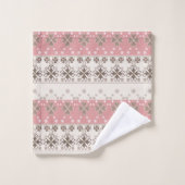 Roze beige versiering bad handdoek (Wasdoekje)