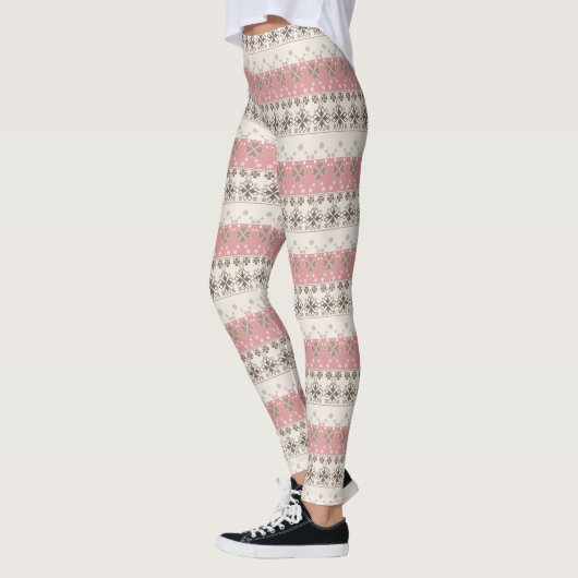 Roze beige versiering leggings (Links)