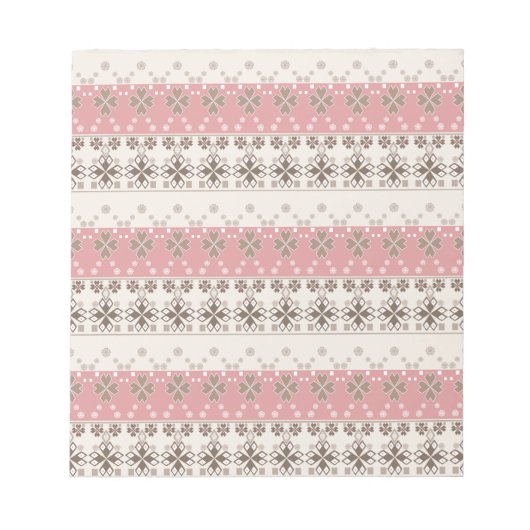 Roze beige versiering notitieblok (Voorkant)