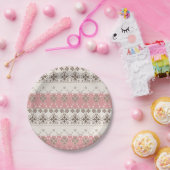 Roze beige versiering papieren bordje (Feest)