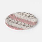Roze beige versiering papieren bordje (Gekanteld)