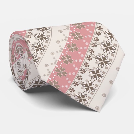 Roze beige versiering stropdas (Opgerold)