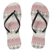 Roze beige versiering teenslippers (Voetbed)