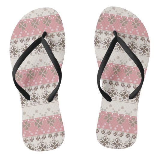 Roze beige versiering teenslippers (Voetbed)