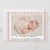 Roze & beige vuurvaste steen Linen Stripes 2 Foto  Aankondiging (Voorkant)