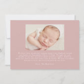 Roze & beige vuurvaste steen Linen Stripes 2 Foto  Aankondiging (Achterkant)