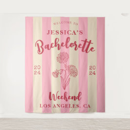 Roze Beige Welkom Jonggezellen Afscheid Maand Bloe Wandkleed