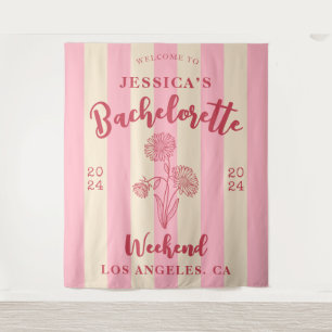 Roze Beige Welkom Jonggezellen Afscheid Maand Bloe Wandkleed