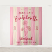 Roze Beige Welkom vrijgezellenfeest Geboortemaand  Wandkleed (Voorkant)