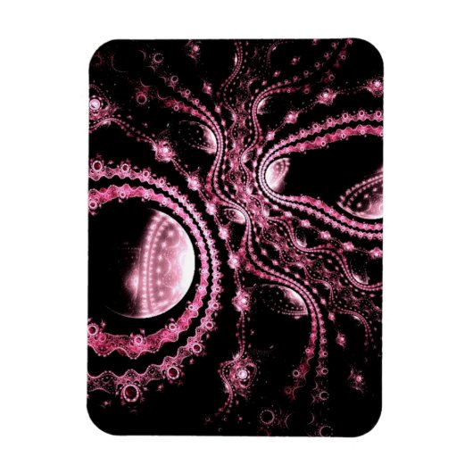 Roze Bejeweled Octopus Magneet (Verticaal)