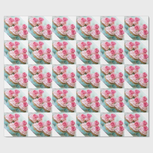 Roze beker cadeaupapier (Vlak)