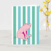 Roze Belgische verjaardagskaart Kaart (Gele Bloem)