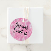 Roze belhartjes Cute 90's verjaardag Sweet 16 Bedankjes Labels (In situ)