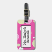 Roze Bellen Aanpasbare Bagage Label (Voorkant verticaal)