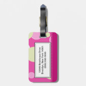 Roze Bellen Aanpasbare Bagage Label (Achterkant verticaal)