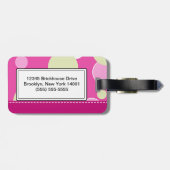 Roze Bellen Aanpasbare Bagage Label (Achterkant horizontaal)
