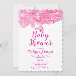 Roze bellen Baby shower uitnodiging