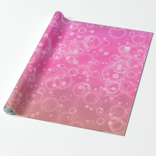 Roze bellen cadeaupapier (Uitgerold)