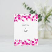 Roze bellen Confetti Tabelnummerkaarten Briefkaart (Staand voorkant)