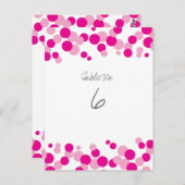 Roze bellen Confetti Tabelnummerkaarten Briefkaart (Voorkant / Achterkant)