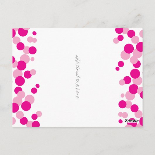 Roze bellen Confetti Tabelnummerkaarten Briefkaart (Achterkant)