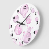 Roze bellen met zwarte cijfers grote klok (Hoek)