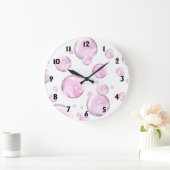 Roze bellen met zwarte cijfers grote klok (Huis)