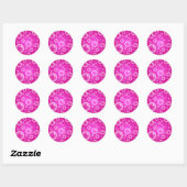 Roze bellen ronde sticker (Vel)