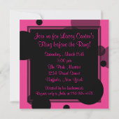 Roze Bellen Roze Meidenavond Feestje Kaart (Achterkant)