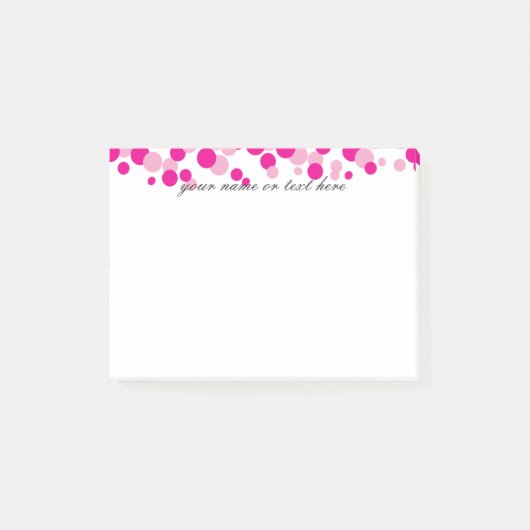 Roze bellenmonogram Post-it® notes (Voorkant)