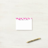 Roze bellenmonogram Post-it® notes (Op bureau)