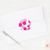 Roze bellenpatroontekenaars ronde sticker (Envelop)