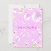 Roze bellenuitnodiging kaart (Voorkant)